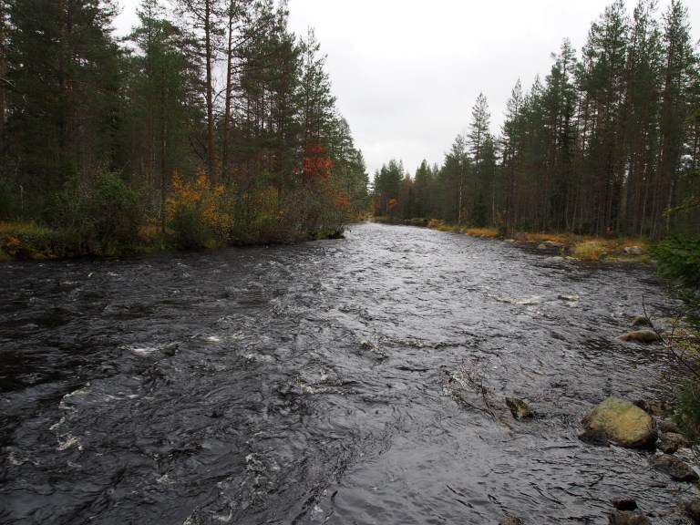 Loppumatkasta oli useita isoja rauhallisia virtoja. Välillä mentiin aika lujaakin, mutta ei mitään vaarallista. Kun kiviä ei tarvitse varoa koko ajan on näiden laskettelu hauskaa.